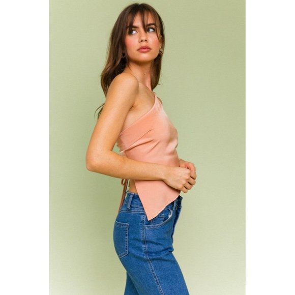 LE LIS ASYMMETRICAL SATIN WOMEN'S TOP - Picture 9 of 16